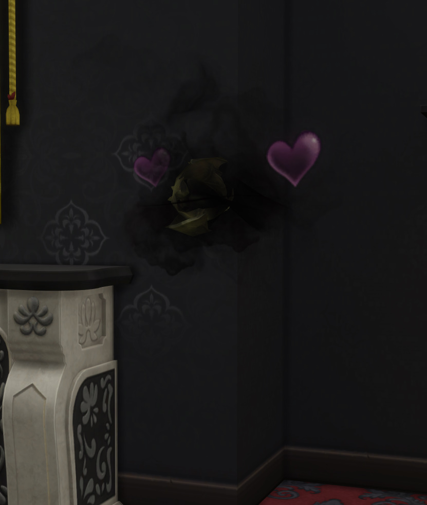 Two vampire Sims transforming into bats during a WooHoo interaction in The Sims 4: Vampires.