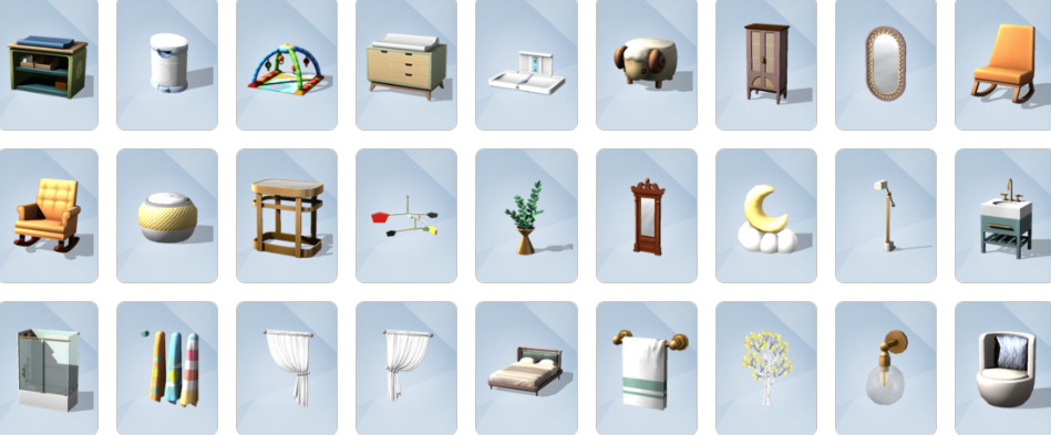 Suburban home featuring new furniture and playground sets.