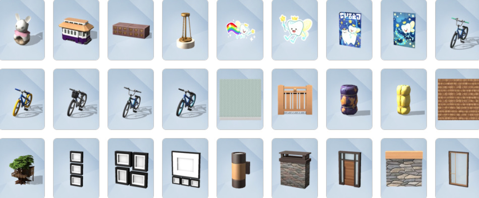 Suburban home featuring new furniture and playground sets.