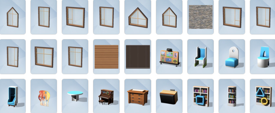 Suburban home featuring new furniture and playground sets.