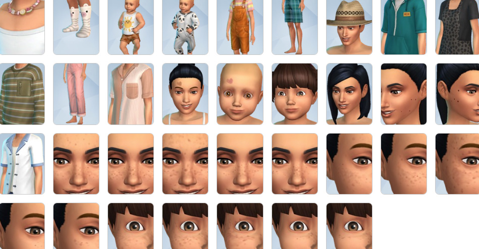 Sims showing off new hairstyles and outfits for all ages.