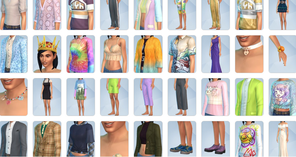 Sims teens in trendy preppy, goth, and sporty outfits.