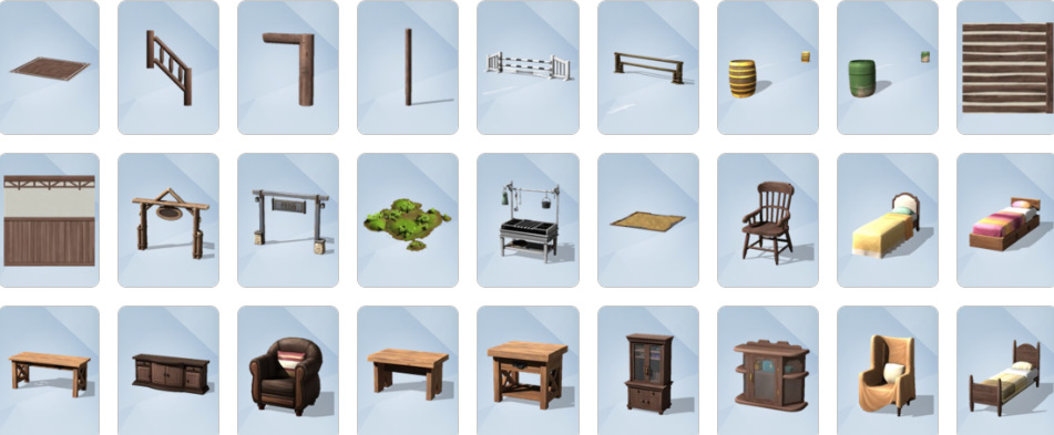 Red barn, stables, nectar maker, and jump course.