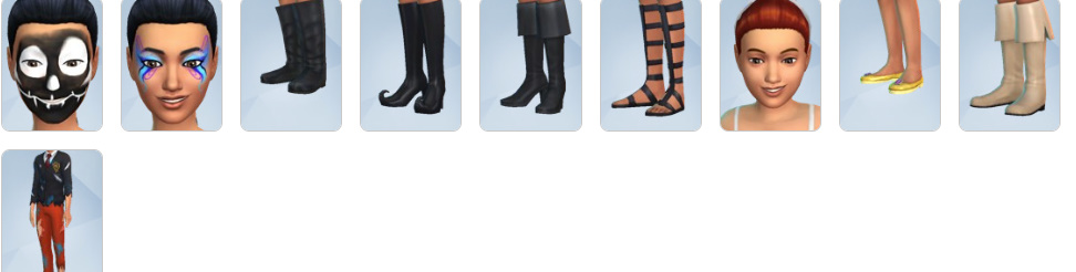 Sims dressed as witches, skeletons, and pirates from Spooky Stuff.