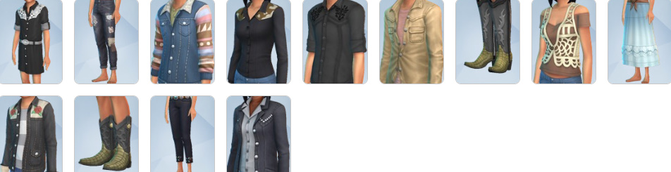 Sims wearing military fatigues, desert gear, and hazmat suits.