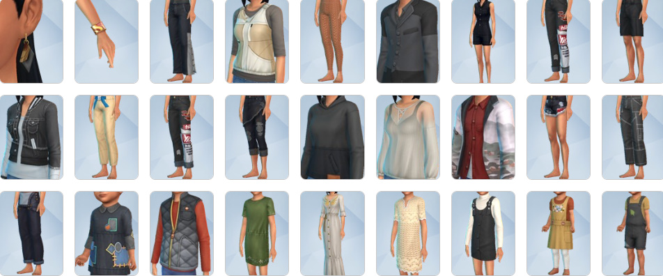 Eco Lifestyle CAS outfits featuring upcycled clothing, casual overalls, and modern eco-friendly hairstyles.