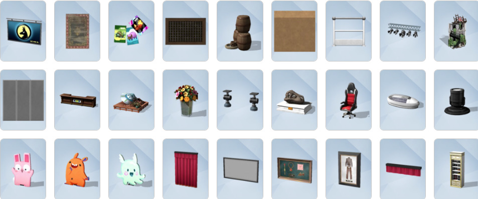 Alt Text: Get Famous Build/Buy items including video station, music station, money vault, and luxury celebrity furniture.