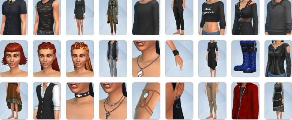 Spellcaster Sims in gothic robes, mystical hairstyles, and magical accessories from The Sims 4: Realm of Magic CAS.