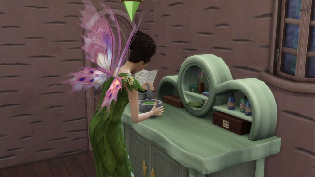 Elixir Enthusiast Sims 4 aspiration Apothecary gameplay at the crafting table
