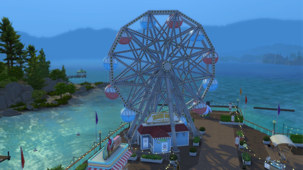 Ferris wheel WooHoo location on the pier in The Sims 4