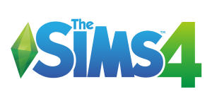 The Sims 4 logo with the green plumbob icon and blue and green text.
